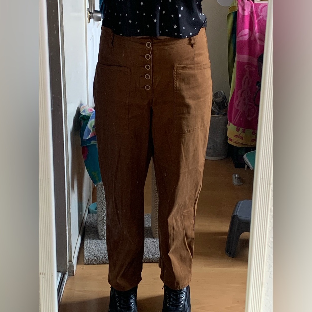 women’s brown baggy pants